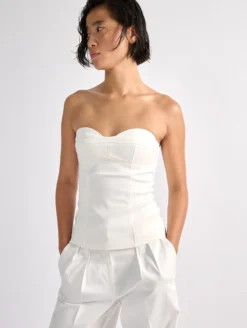 Bustier En Gabardine Stretch Blanc