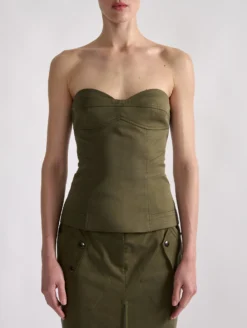 Bustier En Gabardine Stretch Kaki -barbarabui Soldes Magasin barbara bui F1424FEA 47 additional