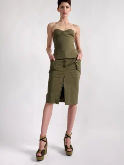 Bustier En Gabardine Stretch Kaki -barbarabui Soldes Magasin barbara bui F1424FEA 47 image 3 cebf20cd e982 4717 8c1d 767c185e5d42
