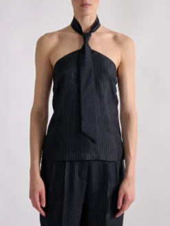 Top En Twill De Soie Imprimé Rayures Tennis -barbarabui Soldes Magasin barbara bui F1425FRR 55 additional