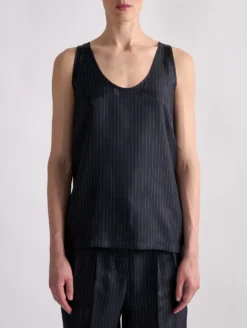 Débardeur En Twill De Soie Imprimé Rayures Tennis -barbarabui Soldes Magasin barbara bui F1432FRR 55 additional