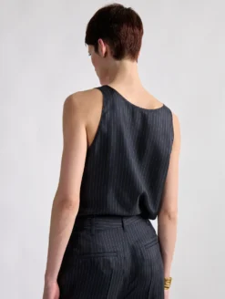 Débardeur En Twill De Soie Imprimé Rayures Tennis -barbarabui Soldes Magasin barbara bui F1432FrR 55 image 2