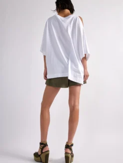 Tee-shirt Drapé Oversized En Jersey De Coton Blanc -barbarabui Soldes Magasin barbara bui F1460ZMA 01 image 3 989991ff 895d 4c88 8449 9b8756461748