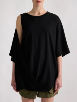 Tee-shirt Drapé Oversized En Jersey De Coton Noir -barbarabui Soldes Magasin barbara bui F1460ZMA 10 additional
