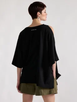 Tee-shirt Drapé Oversized En Jersey De Coton Noir -barbarabui Soldes Magasin barbara bui F1460ZMA 10 image 3 28b0ed48 a093 47d0 90b0 d30ec0fc44d7