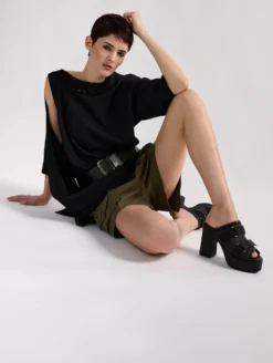 Tee-shirt Drapé Oversized En Jersey De Coton Noir -barbarabui Soldes Magasin barbara bui F1460ZMA 10 image 5 c49ea967 2963 488f b2dd 3008d683e336