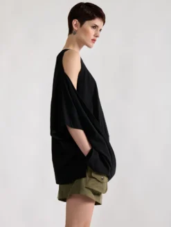 Tee-shirt Drapé Oversized En Jersey De Coton Noir -barbarabui Soldes Magasin barbara bui F1460ZMA 10 image 6 bc6ab0cf ac68 40df a2e7 3cfd205b62bd