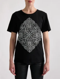 Tee-shirt En Coton Noir à Sérigraphie Bandana -barbarabui Soldes Magasin barbara bui F1464ZMA 1001 additional