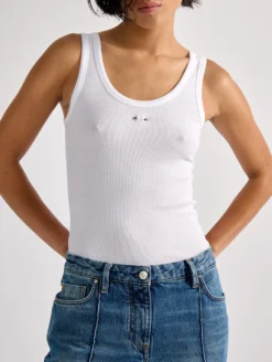 Débardeur En Jersey Côtelé Blanc -barbarabui Soldes Magasin barbara bui F1471JMM 01 additional