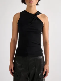 Débardeur Drapé Asymétrique En Jersey Côtelé Noir -barbarabui Soldes Magasin barbara bui F1472JMM 10 additional