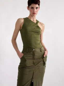 Débardeur Drapé Asymétrique En Jersey Côtelé Kaki -barbarabui Soldes Magasin barbara bui F1472JMM 47 image 6 d2a2c6cd 5996 4c96 a5b6 351ec54f1ffa