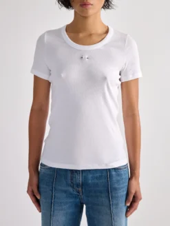 Tee-shirt En Jersey Côtelé Blanc -barbarabui Soldes Magasin barbara bui F1475JMM 01 additional