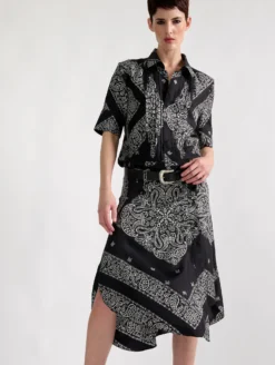 Jupe Foulard En Twill De Soie Imprimé Bandana