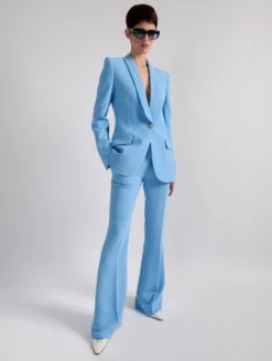 Pantalon De Costume Bootleg En Crêpe Bleu