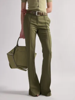 Pantalon Bootleg En Gabardine De Laine Vert Olive -barbarabui Soldes Magasin barbara bui F1617FEG 37 additional
