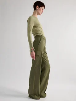 Pantalon Battle En Gabardine Stretch Olive