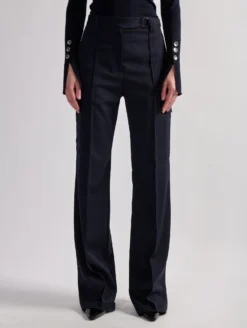 Pantalon Battle En Gabardine De Laine Stretch Navy -barbarabui Soldes Magasin barbara bui F1627FEG 55 additional