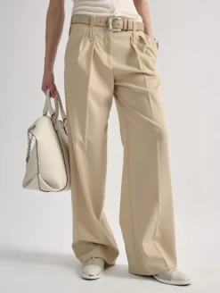 Pantalon à Plis En Gabardine Stretch Sable -barbarabui Soldes Magasin barbara bui F1634FEG 21 additional