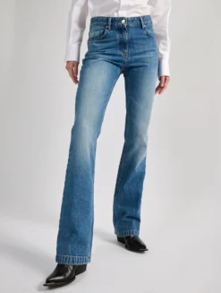 Jean 5 Poches Coupe Droite En Denim Bleu -barbarabui Soldes Magasin barbara bui F1635FLF 30 additional