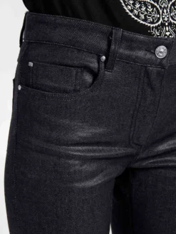 Jean 5 Poches Coupe Droite En Denim Résiné Noir -barbarabui Soldes Magasin barbara bui F1636FLB 10 image 3 ret
