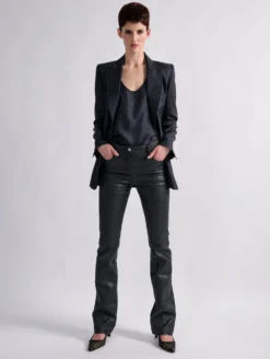 Jean 5 Poches Coupe Droite En Denim Résiné Noir -barbarabui Soldes Magasin barbara bui F1636FLB 10 image 5 RET