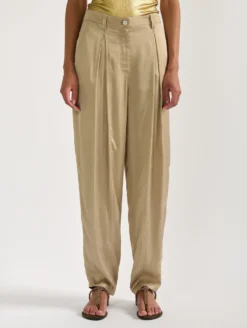 Pantalon à Plis En Satin De Viscose Léger Sable -barbarabui Soldes Magasin barbara bui F1646FEK 31 additional