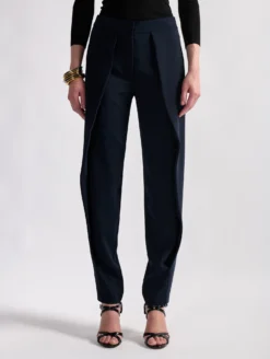Pantalon à Plis En Crêpe Fluide Marine -barbarabui Soldes Magasin barbara bui F1649XEF 55 additional
