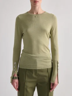 Pull à Poignets Boutonnés Vert Tilleul -barbarabui Soldes Magasin barbara bui F4203XXA 17 additional