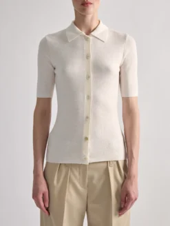 Pull Polo En Maille Ivoire -barbarabui Soldes Magasin barbara bui F4205XXA 11 additional