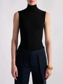 Pull Sans Manches En Maille Seconde Peau Noir -barbarabui Soldes Magasin barbara bui F4217EXP 10 additional