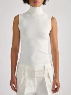 Pull Sans Manches En Maille Seconde Peau Blanc -barbarabui Soldes Magasin barbara bui F4217EXP 11 additional