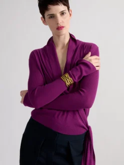 Pull Cache-coeur En Maille Bougainvillier