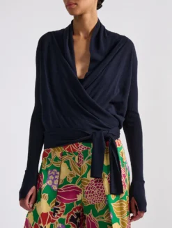 Pull Cache-coeur En Maille Marine -barbarabui Soldes Magasin barbara bui F4219LXA 55 additional