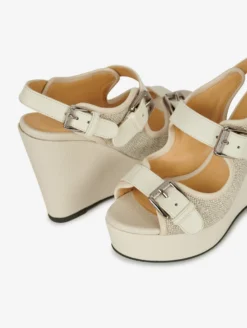 Sandales Compensées En Cuir Et Tissu Ivoire -barbarabui Soldes Magasin barbara bui F5227TLF 41 image 05