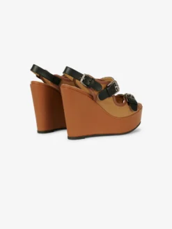 Sandales Compensées En Cuir Et Tissu Camel -barbarabui Soldes Magasin barbara bui F5227TSF 08 image 03