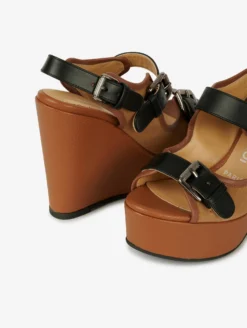 Sandales Compensées En Cuir Et Tissu Camel -barbarabui Soldes Magasin barbara bui F5227TSF 08 image 05