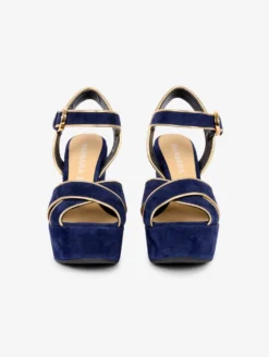 Sandales Compensées En Daim Marine Bordé Or -barbarabui Soldes Magasin barbara bui F5232SCF 45 image 5 ed008e92 c002 4718 a154 64e649769bc8