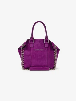 Sac "Little Chamallow" En Daim Bougainvillier