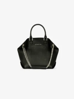 Sac "Chamallow" En Cuir Noir