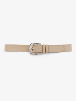 Ceinture Moyenne En Daim Taupe