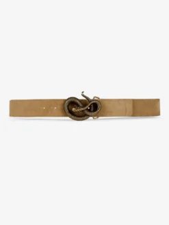 Ceinture Large En Daim Taupe