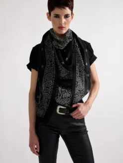 Foulard à Imprimé Bandana Noir