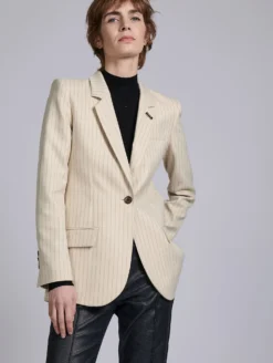 Veste à Rayures Tennis Crème Et Cuivre -barbarabui Soldes Magasin barbara bui G1200GEJ 21 image 1 fab2e594 c8c0 4721 a182 43b2244abbe7