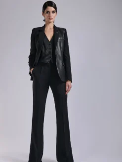 Veste à Manches Zippées En Crêpe Et Cuir Noire -barbarabui Soldes Magasin barbara bui G1202EEAC 1010 image 4 05bc4c1a f065 4d88 858f 6b0bfbdd8908