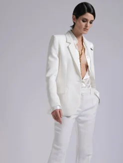 Veste à Manches Zippées En Crêpe Et Satin Ivoire -barbarabui Soldes Magasin barbara bui G1202EEA 1111 image 5 0fb5342e cc41 455c b78c 7493c8d645e0