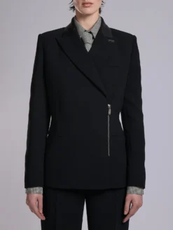 Veste Zippée En Crêpe Et Cuir Noir -barbarabui Soldes Magasin barbara bui G1230EEAC 1010 additional 25270106 0788 4bde 986c 2d474c37d866