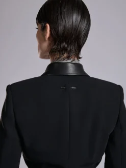 Veste Zippée En Crêpe Et Cuir Noir -barbarabui Soldes Magasin barbara bui G1230EEAC 1010 image 4 aa2bb022 c789 4045 9fc7 7e7d321697fa