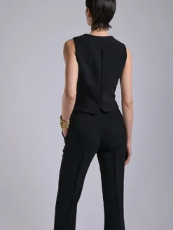 Gilet De Costume En Crêpe Et Cuir Noir -barbarabui Soldes Magasin barbara bui G1420EEAC 1010 image 4 d209b2ef 9395 406a 873e 6f353275d523