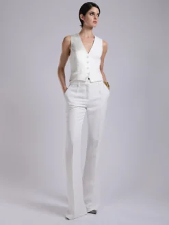 Gilet De Costume En Crêpe Et Satin Ivoire -barbarabui Soldes Magasin barbara bui G1420EEA 1111 image 3 9a3070af 708c 4935 b305 dec6ef7bc85f