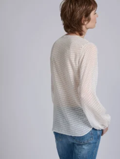 Blouse à Volants En Jacquard Plumetis Blanche -barbarabui Soldes Magasin barbara bui G1426GCB 11 image 2 8b07d9be a7b6 412a 99c4 08e112eecd51